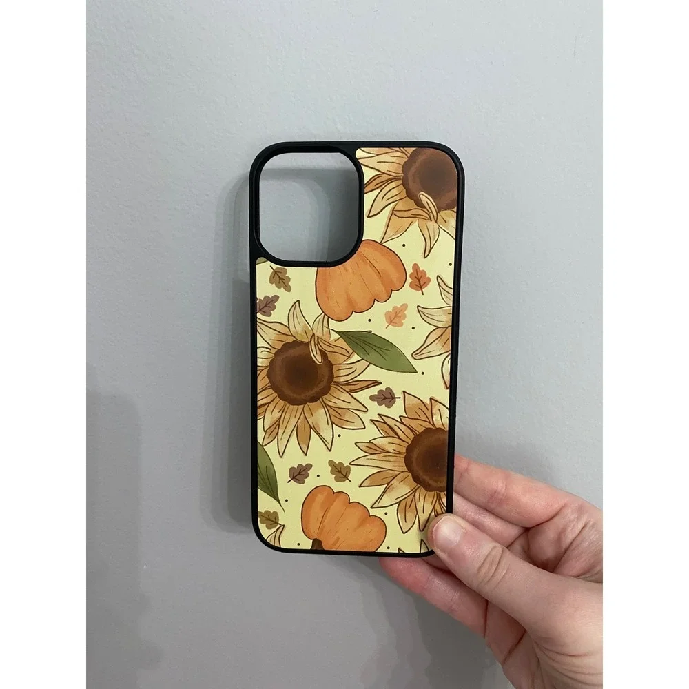 Phone Case Unisex iPhone 12 Pro Max‎ Yellow Sunflower Pumpkin Fall Aesthetic